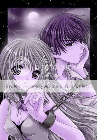 Anime Girl With Silver Hair And Anime Boy With Purple Hair Photo